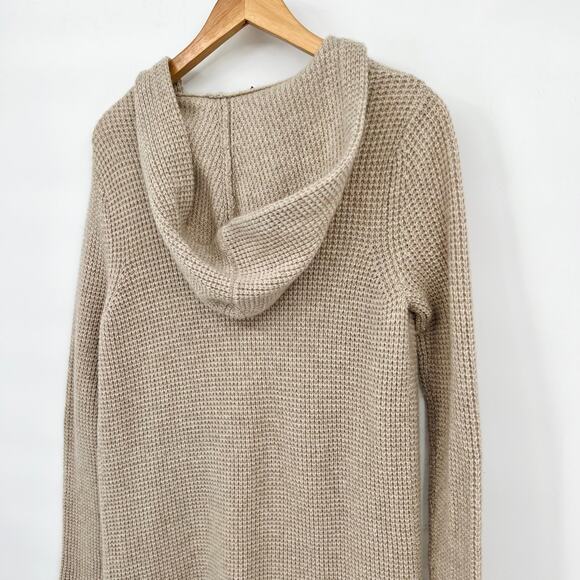 Jenni Kayne EUC Oatmeal Hooded Waffle Cardigan Wool Cashmere Women's Small - Picture 6 of 10